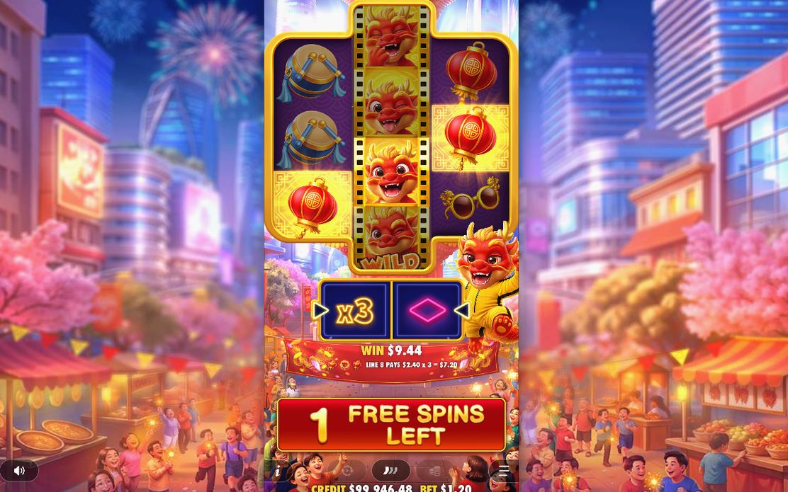 Free Spins med fem snurr och full WILD-rulle två